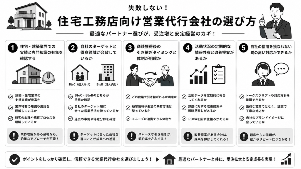 失敗しない!住宅工務店向け営業代行会社の選び方