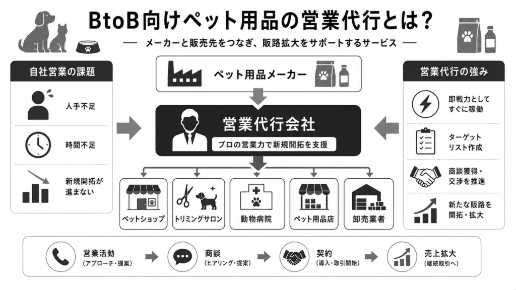 BtoB向けペット用品の営業代行とは?