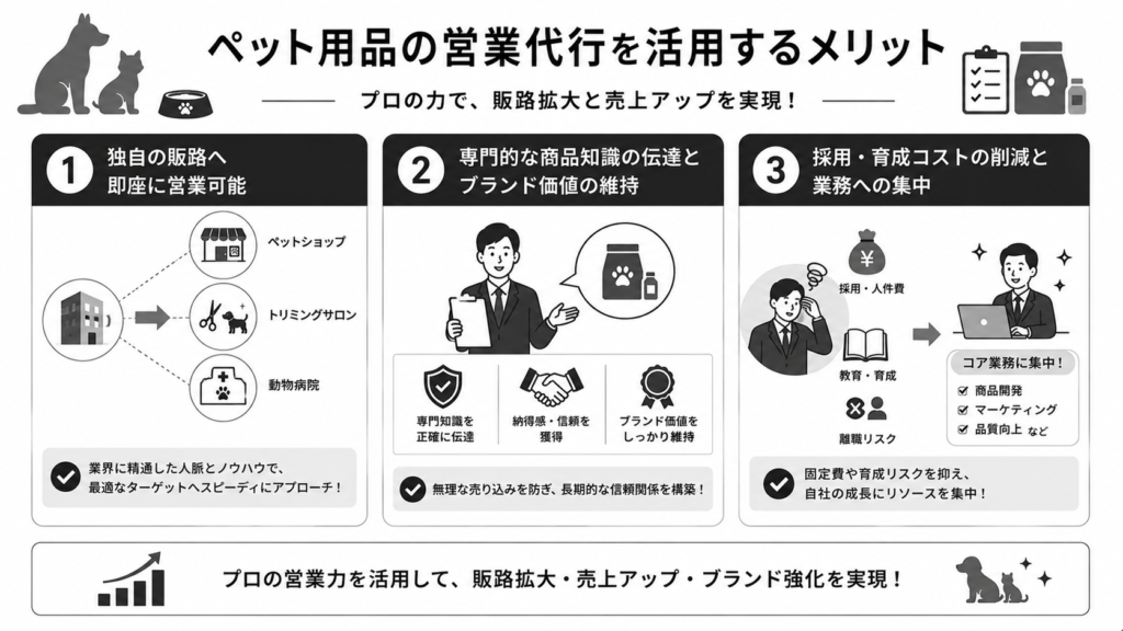 ペット用品の営業代行を活用するメリット