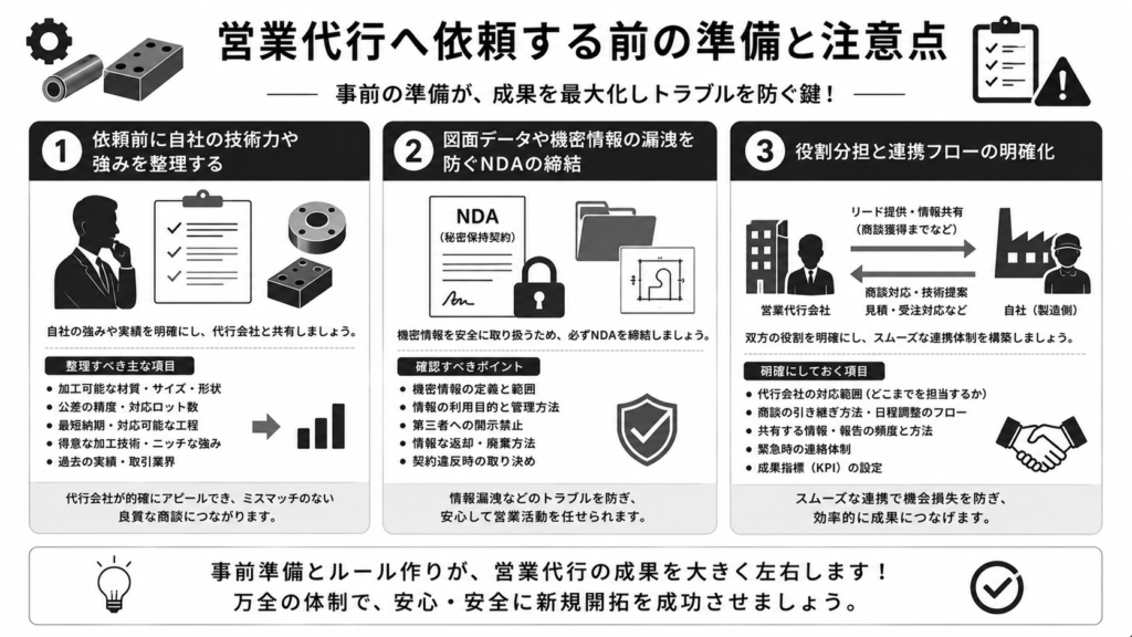 営業代行へ依頼する前の準備と注意点