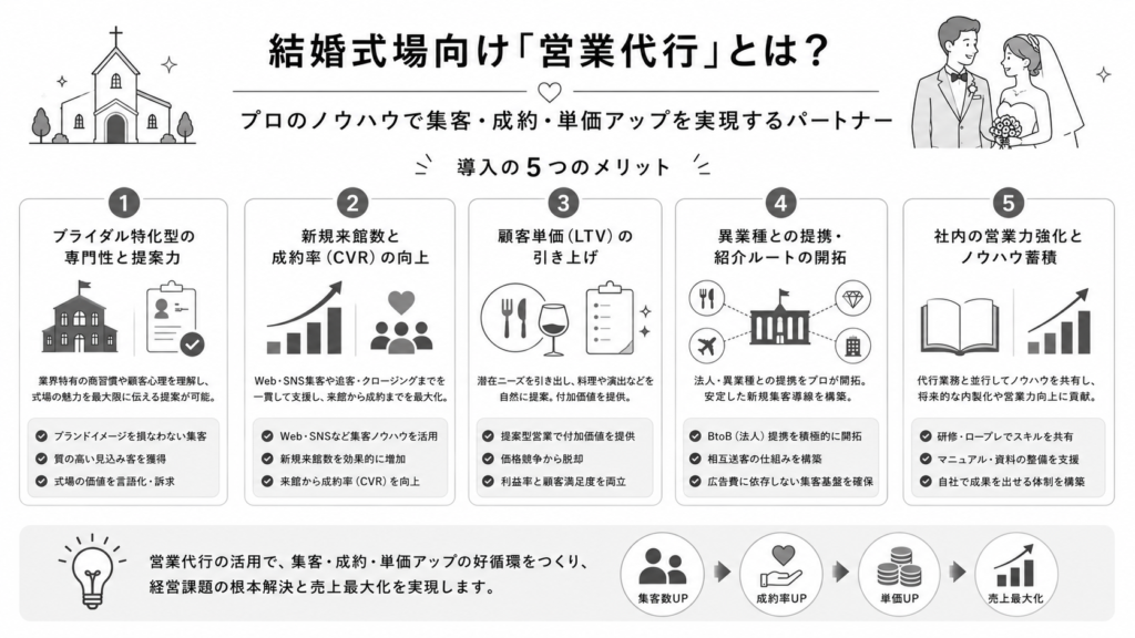 結婚式場向け「営業代行」とは?導入のメリット