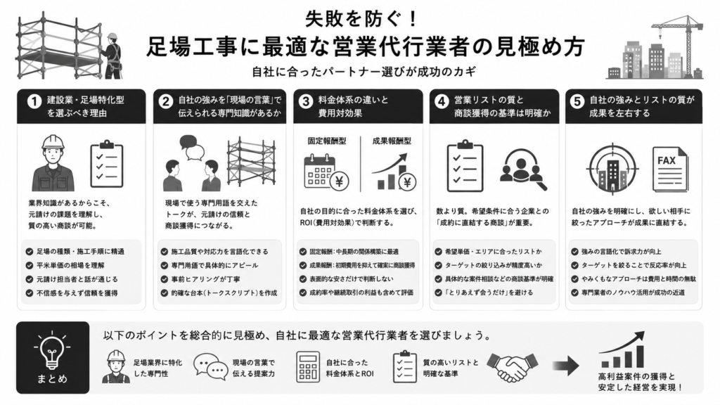 失敗を防ぐ足場工事に最適な営業代行業者の見極め方