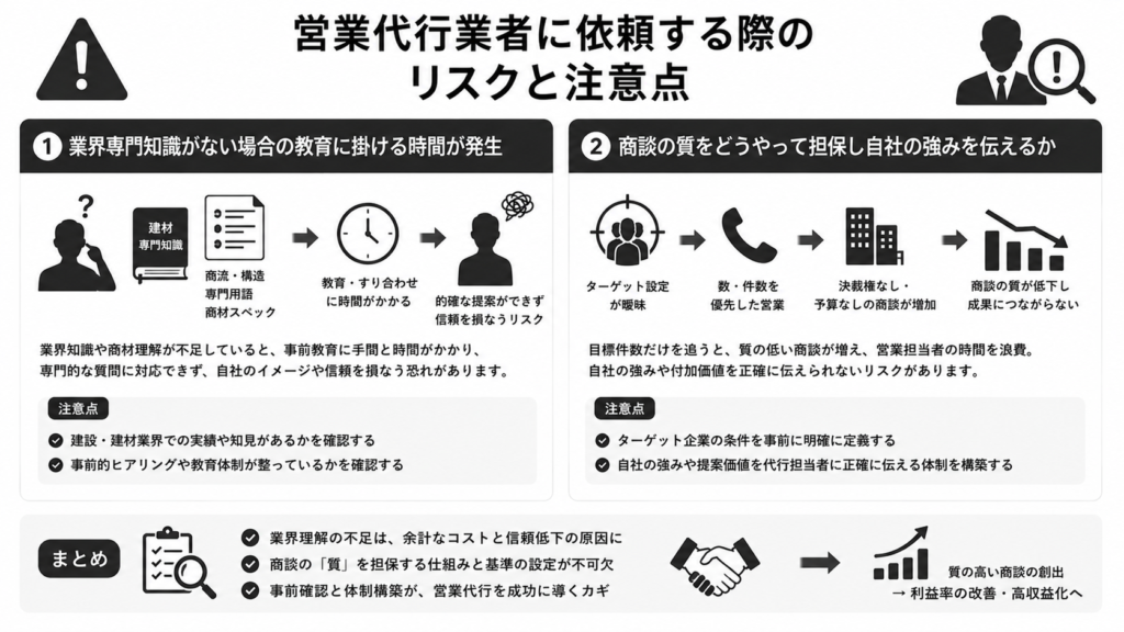 営業代行業者に依頼する際のリスクと注意点