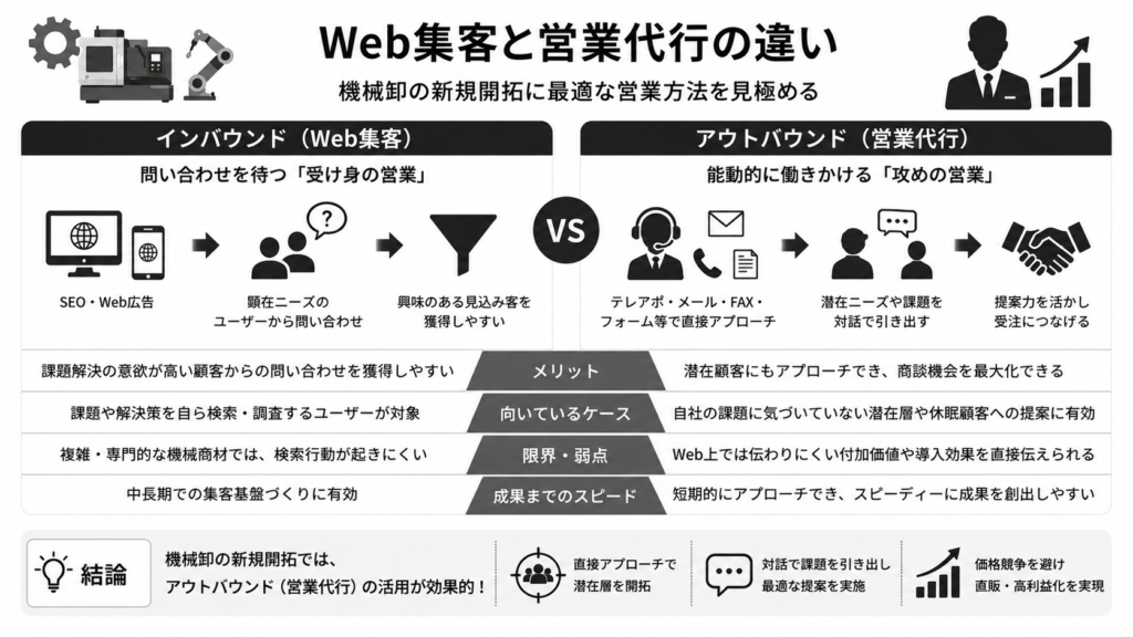 Web集客と営業代行の違い