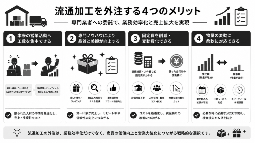 流通加工を外注する4つのメリット