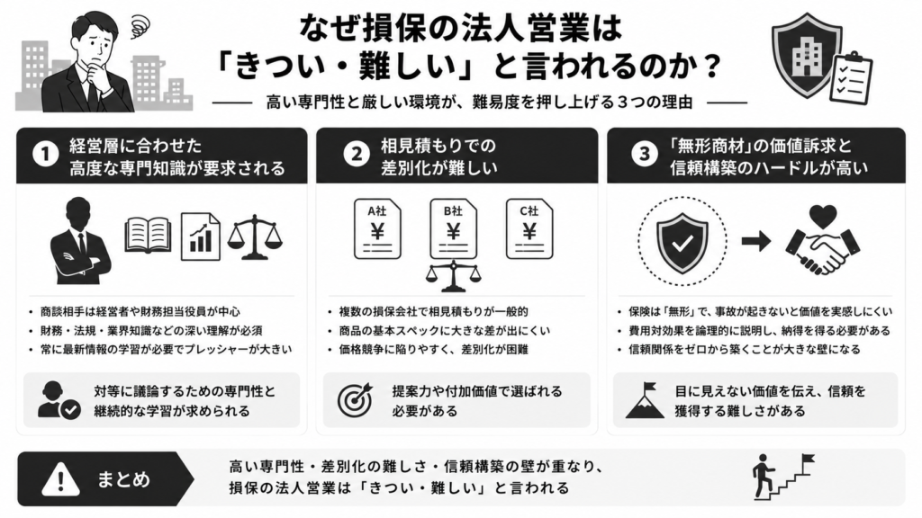 なぜ損保の法人営業は「きつい・難しい」と言われるのか?