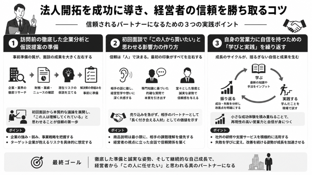 法人開拓を成功に導き、経営者の信頼を勝ち取るコツ