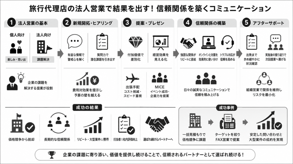 旅行代理店の法人営業で結果を出す!信頼関係を築くコミュニケーション