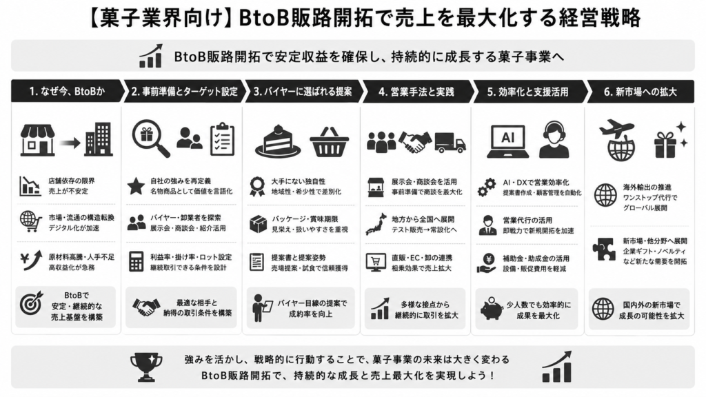 【菓子業界向け】BtoB販路開拓で売上を最大化する経営戦略