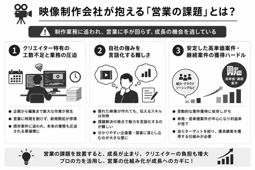 映像制作会社が抱える「営業の課題」とは?