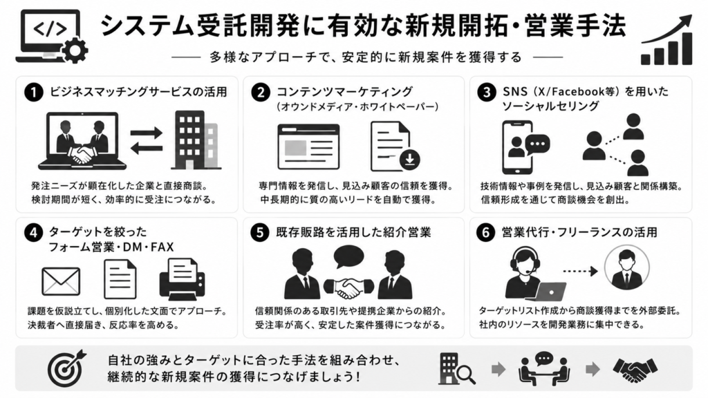 システム受託開発に有効な新規開拓・営業手法