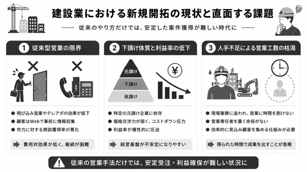 建設業における新規開拓の現状と直面する課題