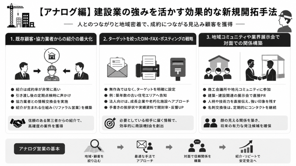【アナログ編】建設業の強みを活かす効果的な新規開拓手法