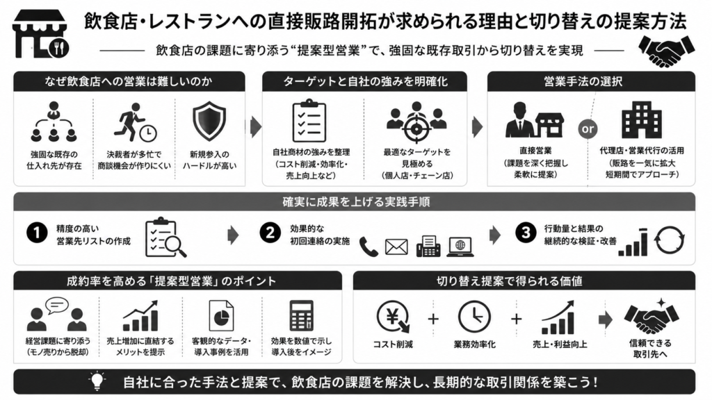 飲食店・レストランへの直接販路開拓が求められる理由と切り替えの提案方法