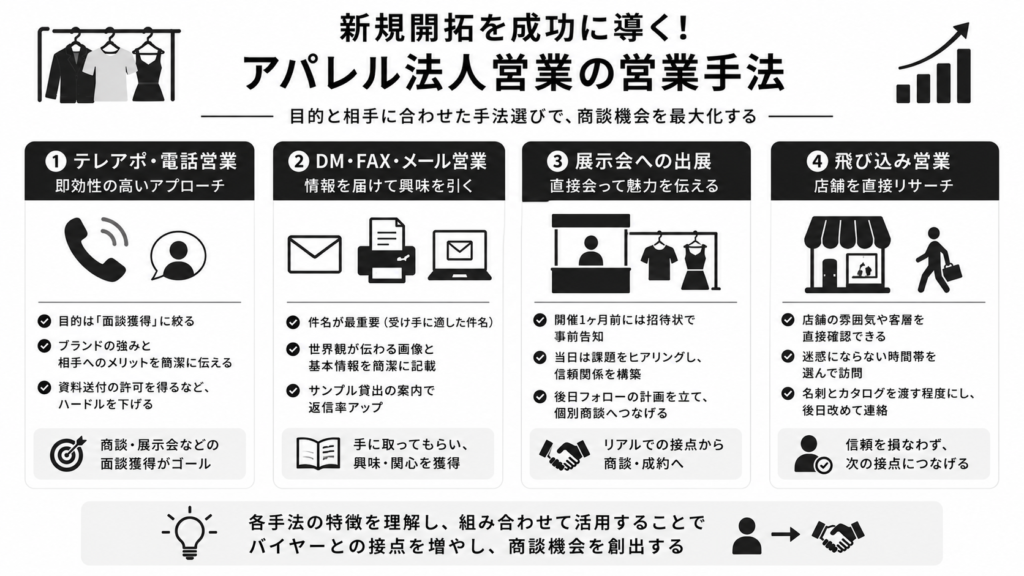 新規開拓を成功に導く！アパレル法人営業の営業手法