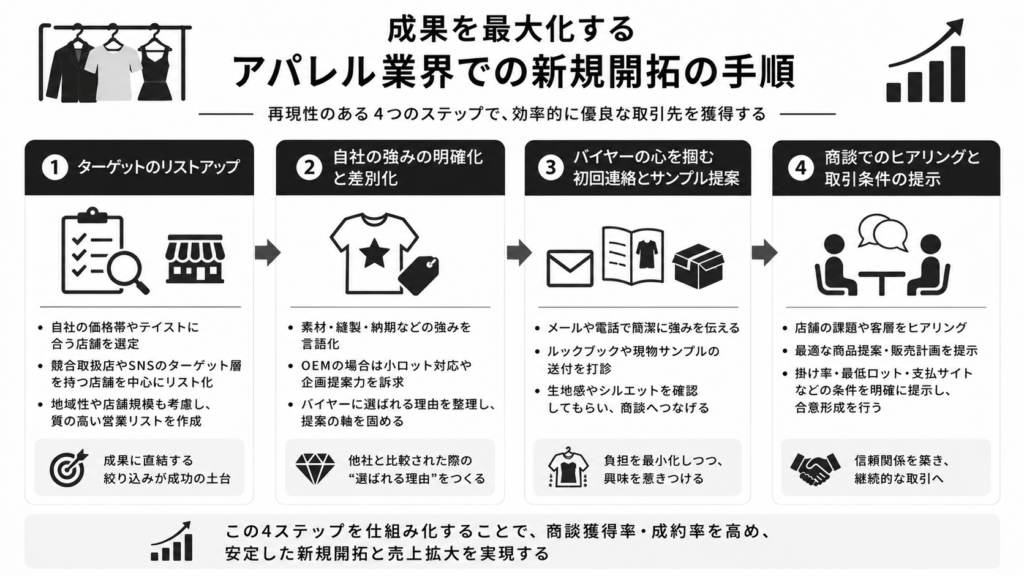 成果を最大化するアパレル業界での新規開拓の手順
