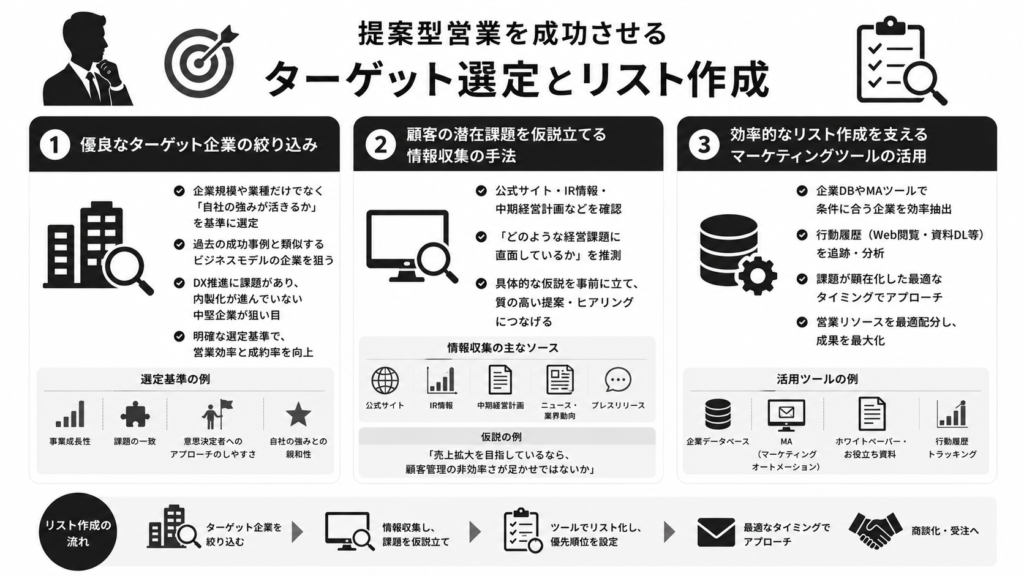提案型営業を成功させるターゲット選定とリスト作成