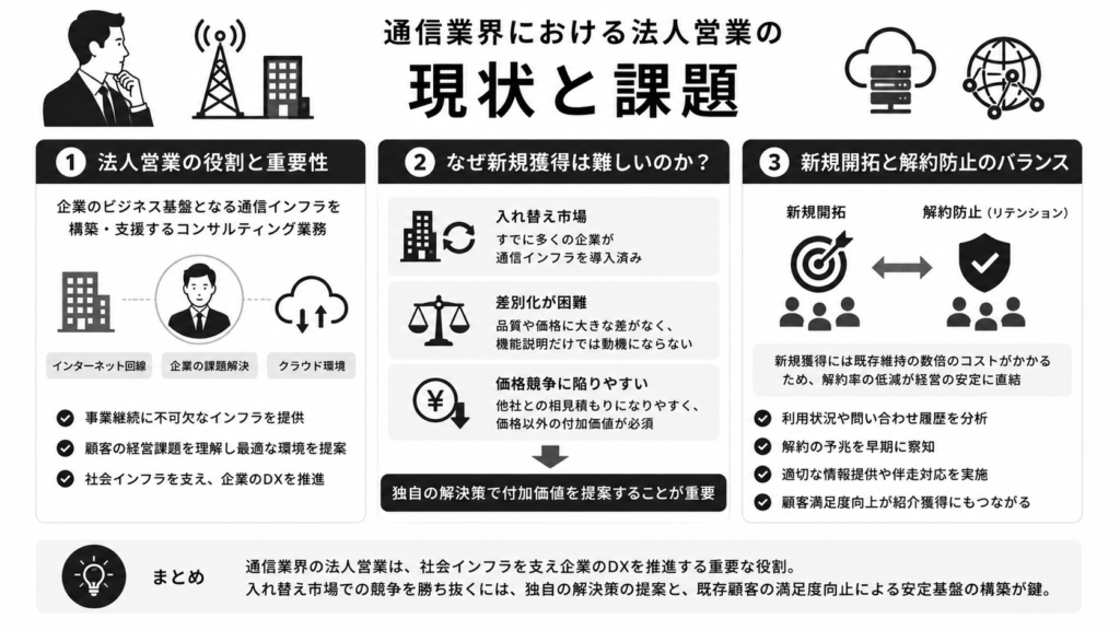 通信業界における法人営業の現状と課題