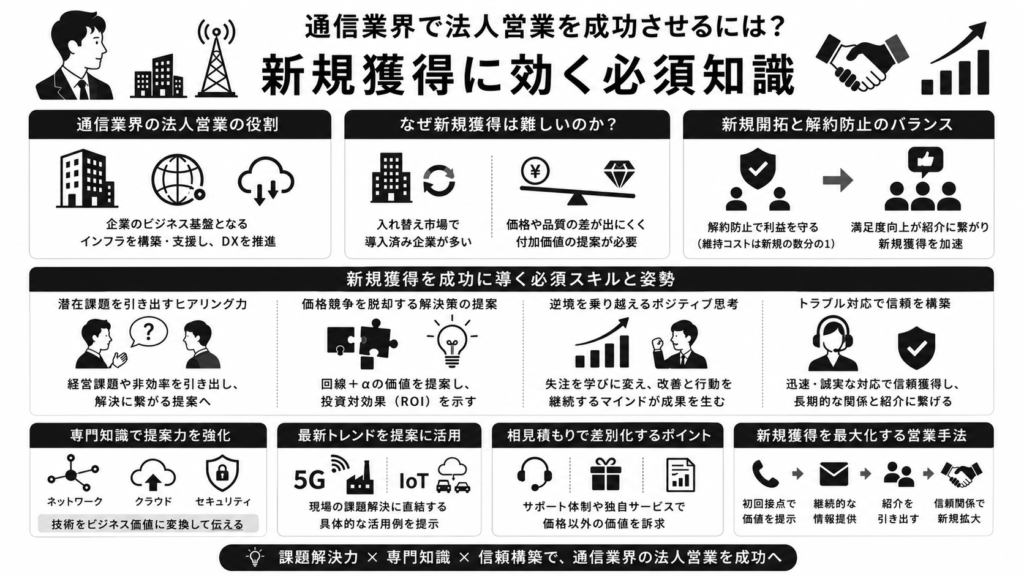 通信業界で法人営業を成功させるには？新規獲得に効く必須知識
