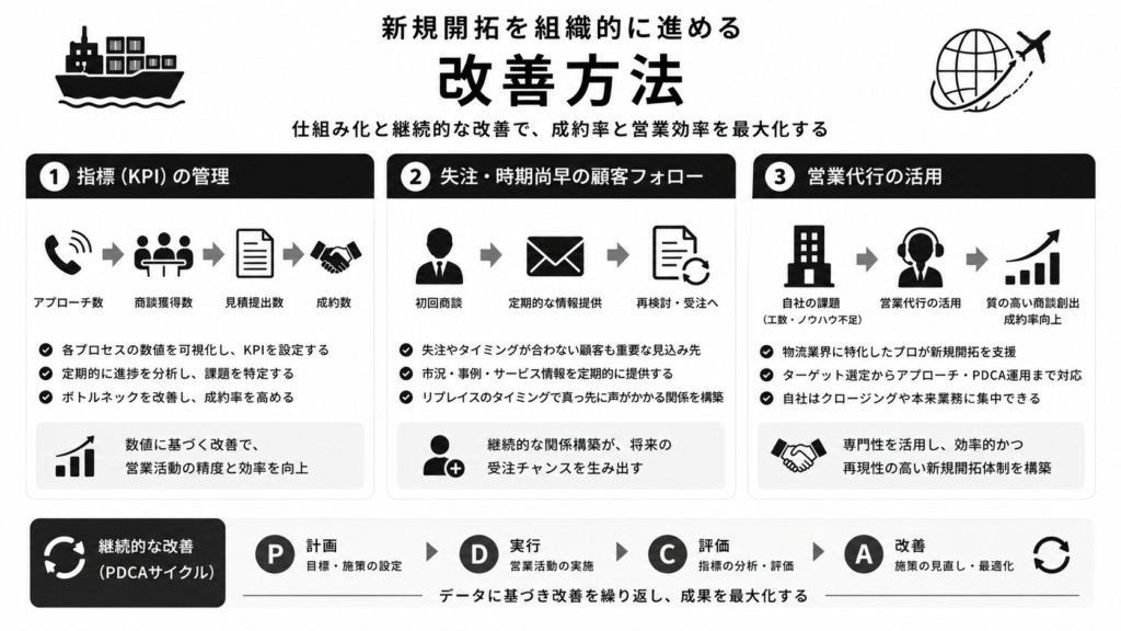 新規開拓を組織的に進める改善方法