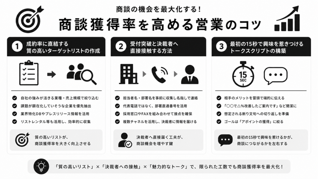 商談獲得率を高める営業のコツ