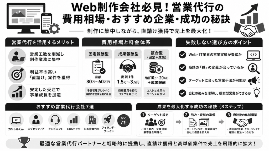 Web制作会社必見！営業代行の費用相場・おすすめ企業・成功の秘訣