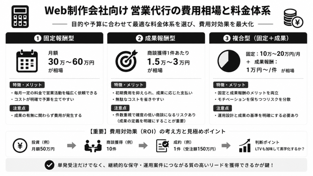Web制作会社向け営業代行の費用相場と料金体系