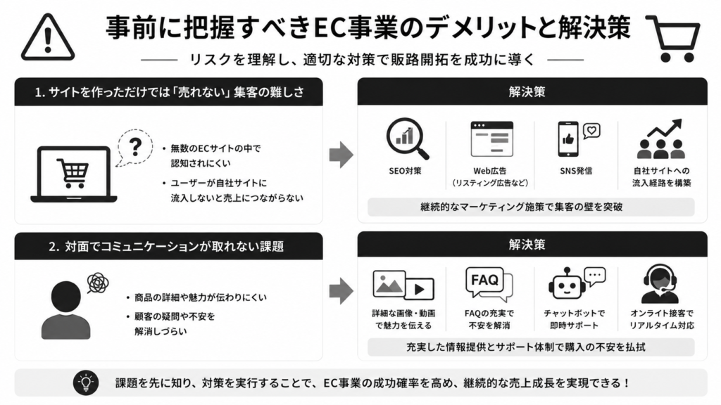 事前に把握すべきEC事業のデメリットと解決策