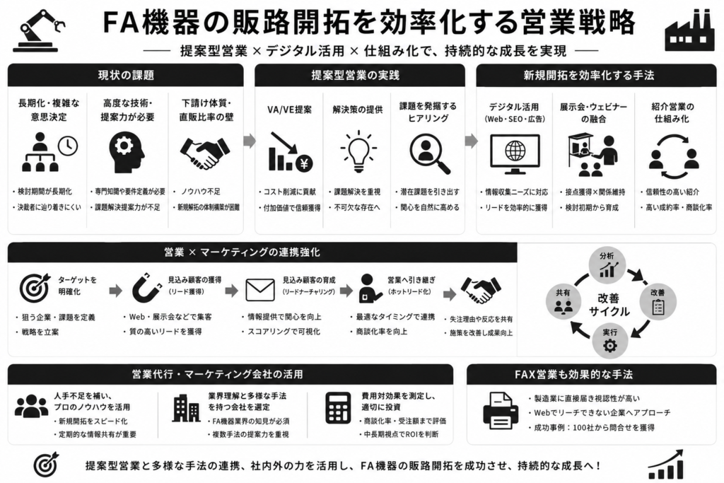 FA機器の販路開拓や新規開拓を効率化！BtoB製造業向けの営業戦略とは