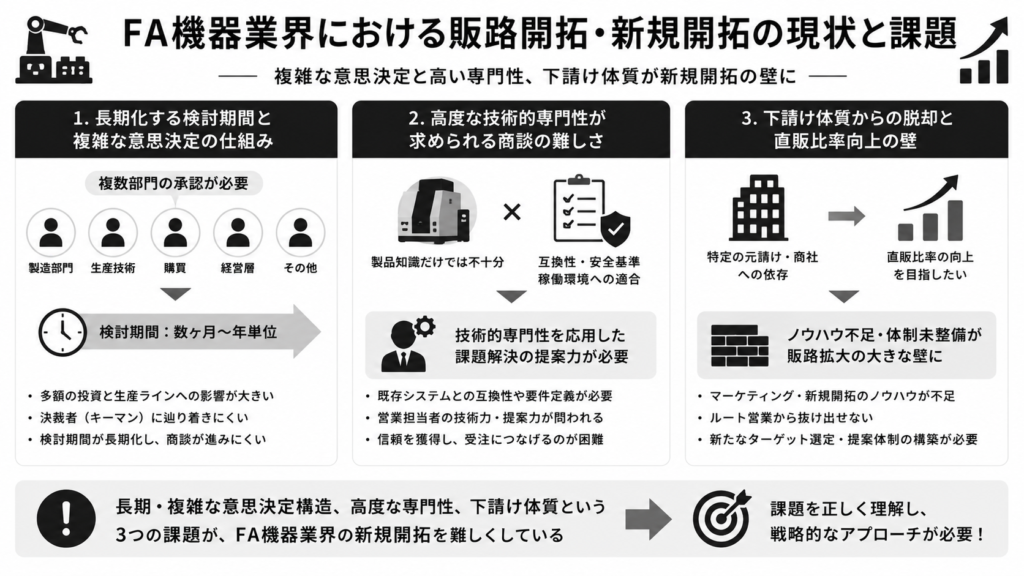 FA機器業界における販路開拓・新規開拓の現状と課題