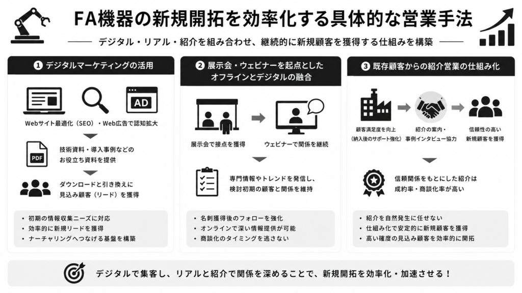 FA機器の新規開拓を効率化する具体的な営業手法