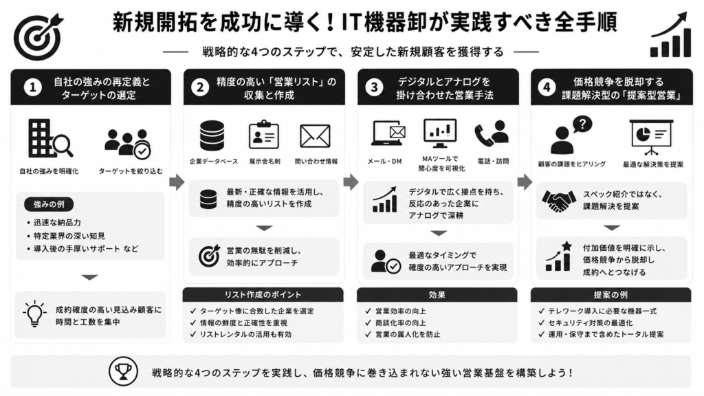 新規開拓を成功に導く！IT機器卸が実践すべき全手順