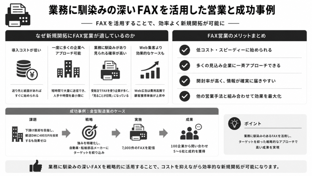 業務に馴染みの深いFAXを活用した営業と成功事例