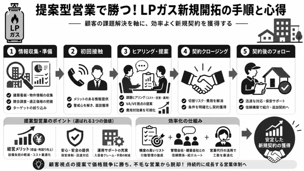 提案型営業で勝つ！LPガス新規開拓を効率化する手順と心得