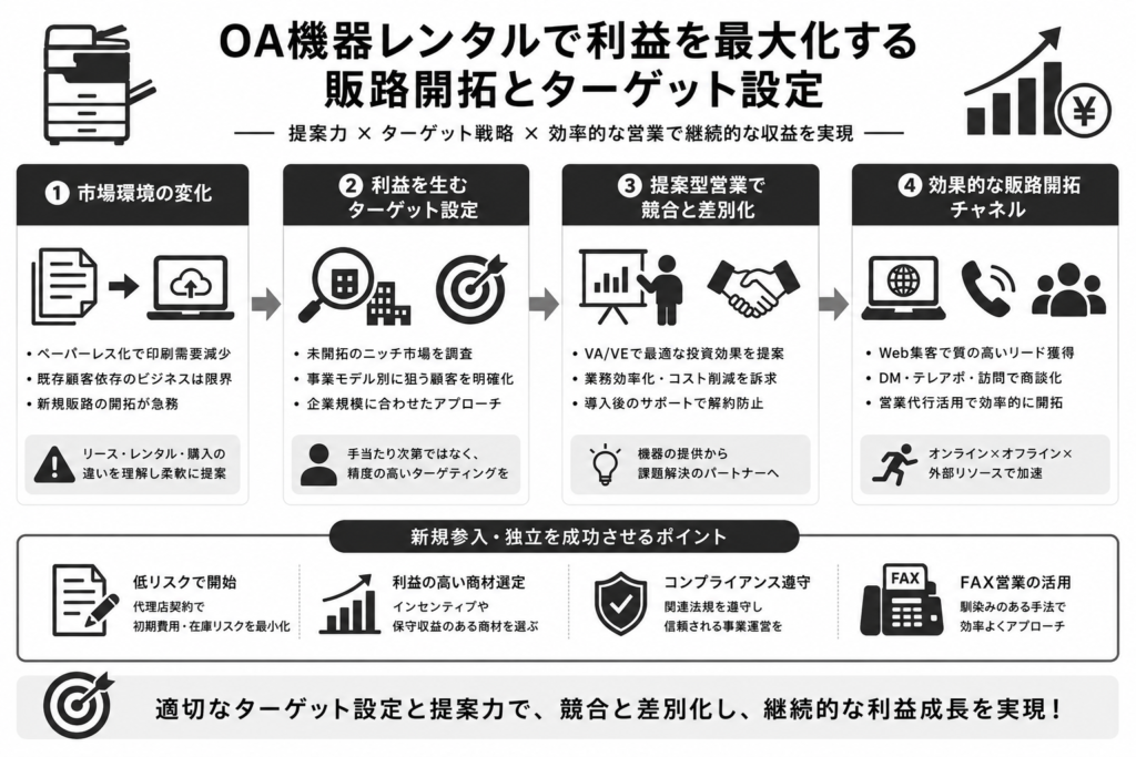OA機器レンタルで利益を最大化する販路開拓とターゲット設定