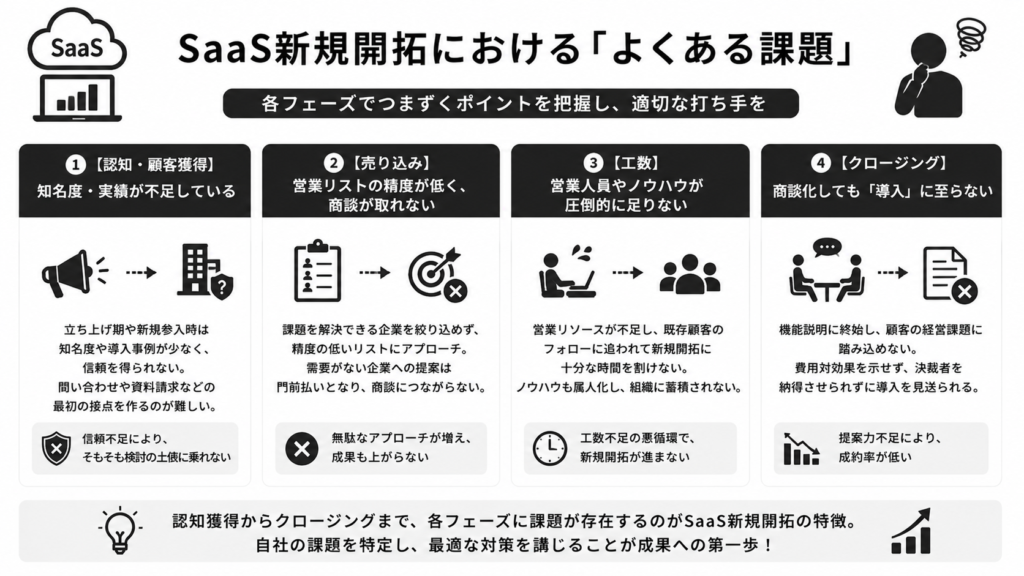SaaS新規開拓における「よくある課題」