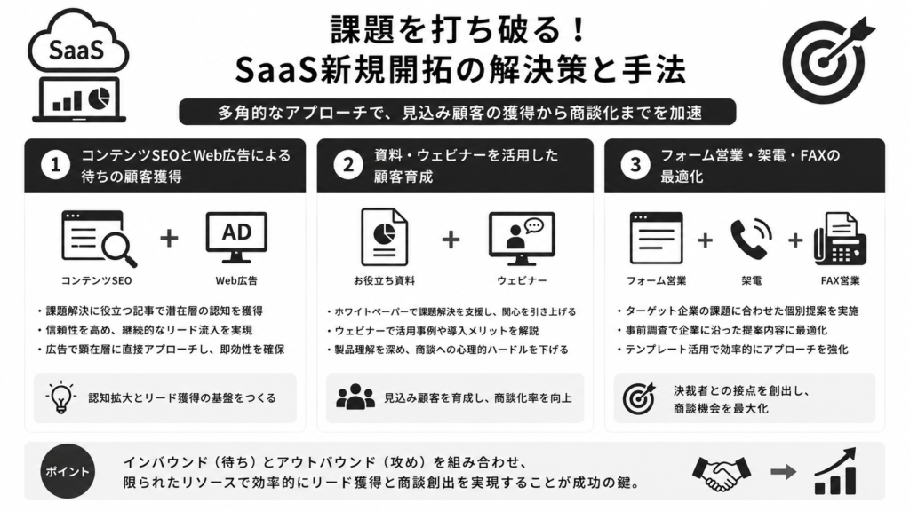 課題を打ち破る!SaaS新規開拓の解決策と手法