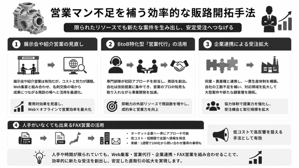 営業マン不足を補う効率的な販路開拓手法