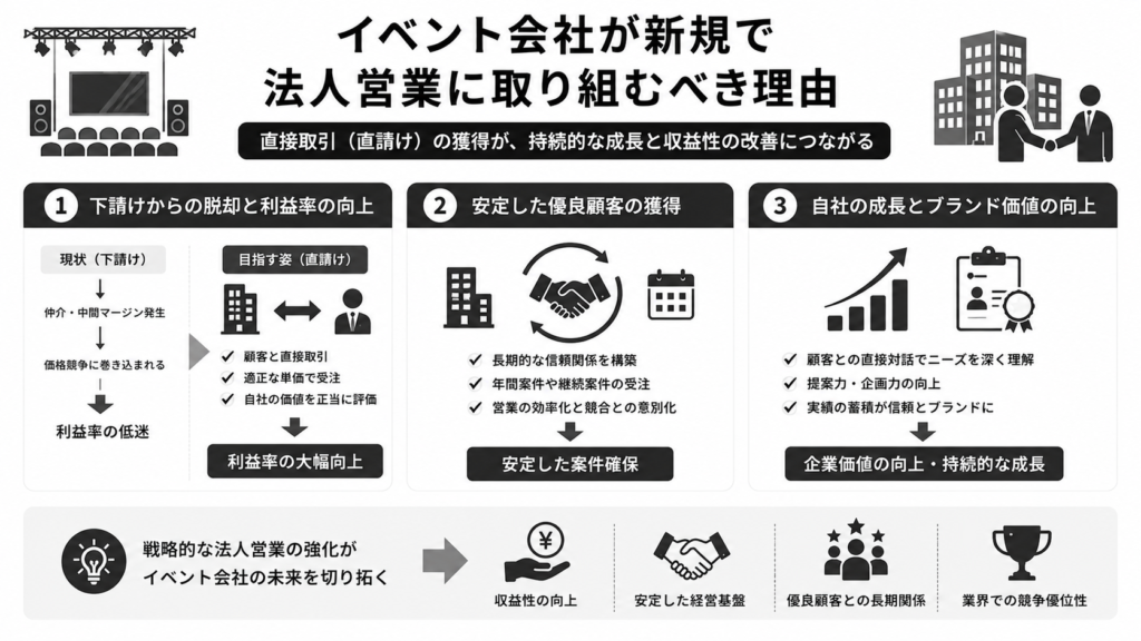 イベント会社が新規で法人営業に取り組むべき理由