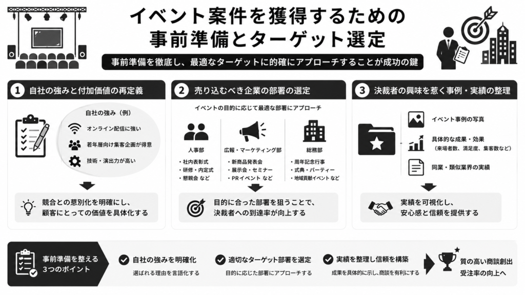 イベント案件を獲得するための事前準備とターゲット選定
