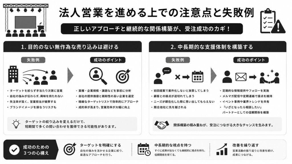 法人営業を進める上での注意点と失敗例