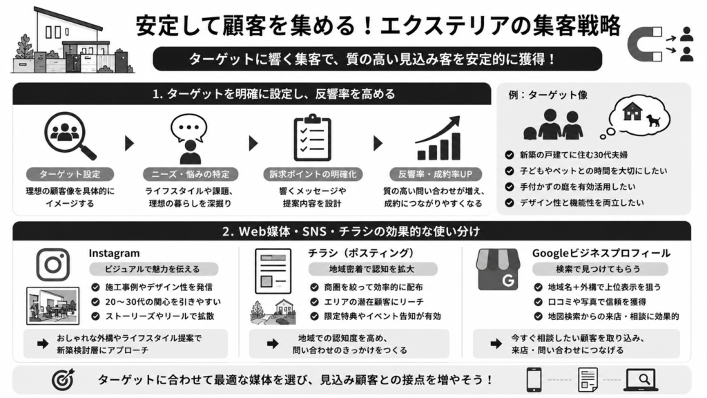 安定して顧客を集める!エクステリアの集客戦略