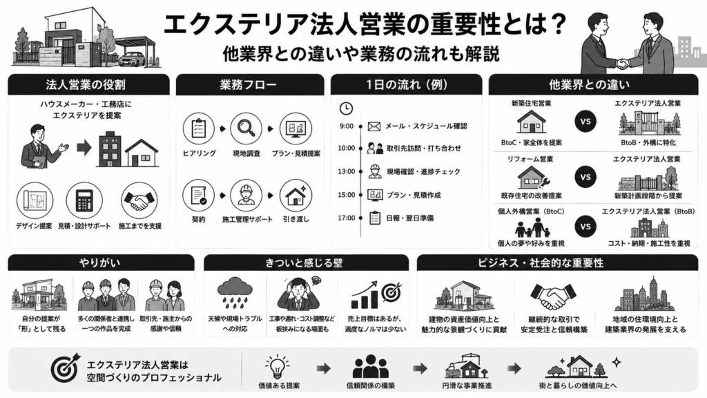 エクステリア法人営業の重要性とは?他業界との違いや業務の流れも解説
