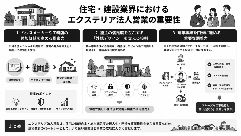 住宅・建設業界におけるエクステリア法人営業の重要性