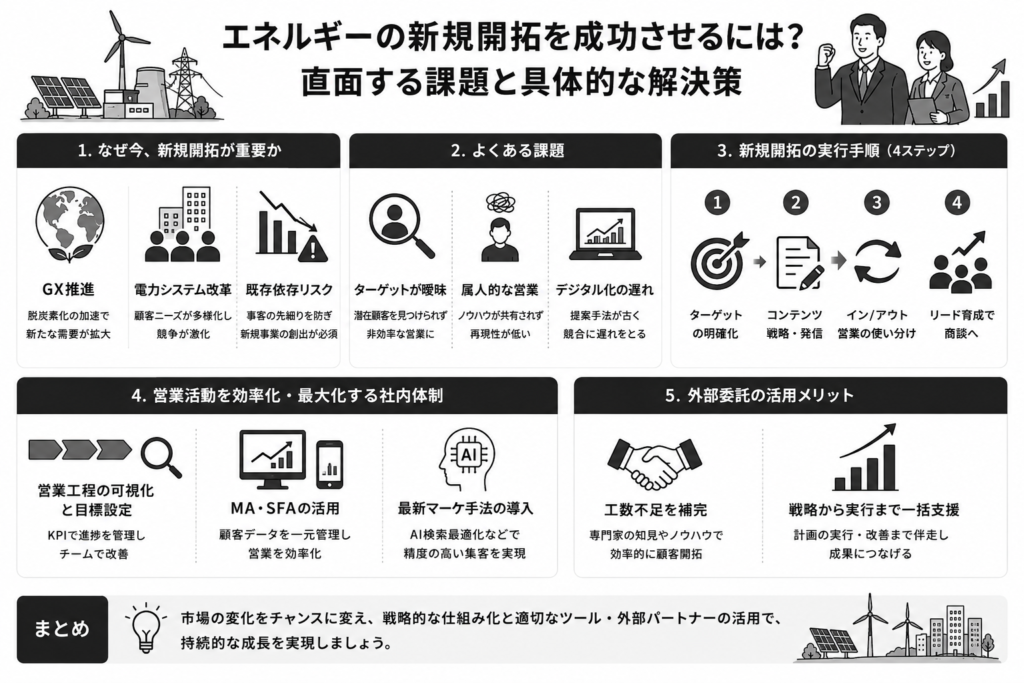 エネルギーの新規開拓を成功させるには?直面する課題と具体的な解決策