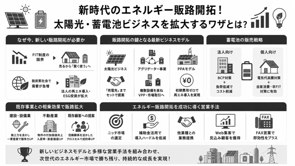 新時代のエネルギー販路開拓!太陽光・蓄電池ビジネスを拡大するワザとは?