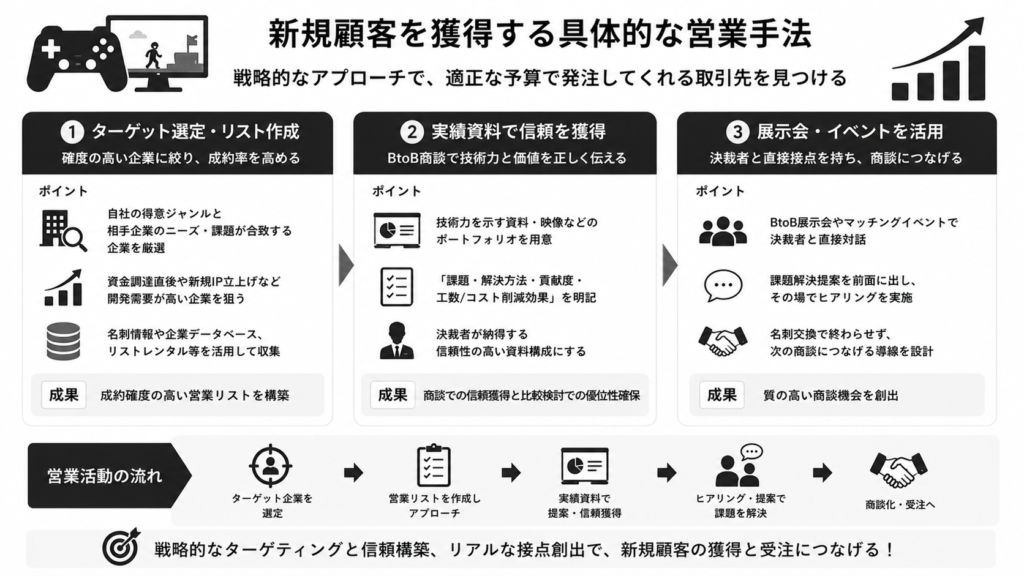 新規顧客を獲得する具体的な営業手法について