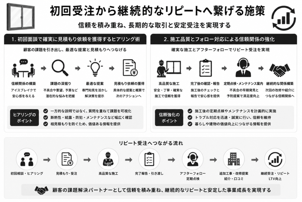 初回受注から継続的なリピートへ繋げる施策