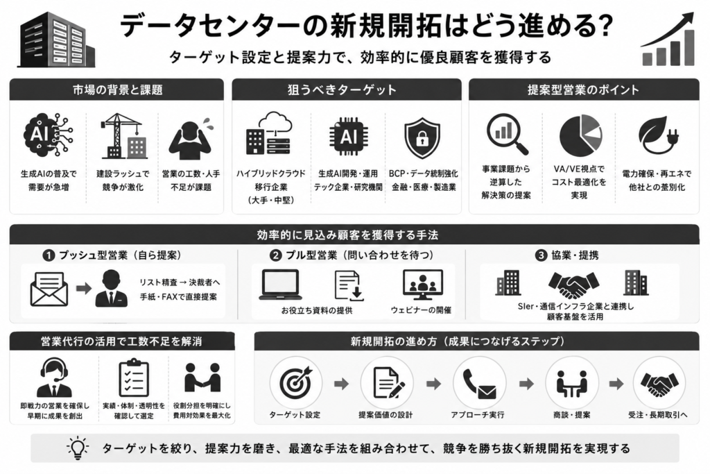 データセンターの新規開拓はどう進める?具体的なターゲット選定と手法