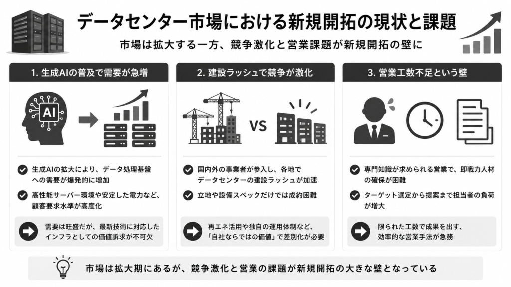 データセンター市場における新規開拓の現状と課題